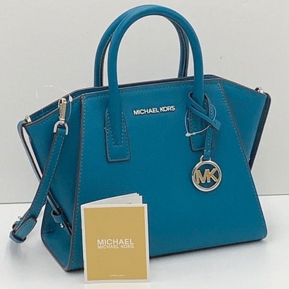 Michael Kors Avril Small Leather Top-Zip Satchel Lagoon color - Picture 2 of 16